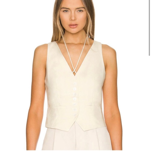 L'Academie Logan Vest in Beige size Large - Picture 1 of 3